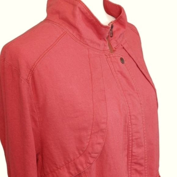 Maurices linen cotton blend zip up coral colored jacket Plus size 2X - Picture 3 of 9